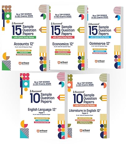 ISC i-Succeed Sample Question Paper for Class 12th | Accounts, Economics, Commerce, English Language & Literature | Set of 5 books